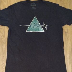 Black Short Sleeve Tee with Striking Green Triangle Design